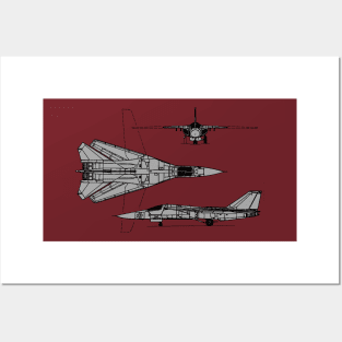 F-111 Aardvark Tri-view Posters and Art